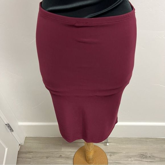 Forever 21 burgundy midi skirt size L vintage sexy stretchy mallgoth - Picture 11 of 12